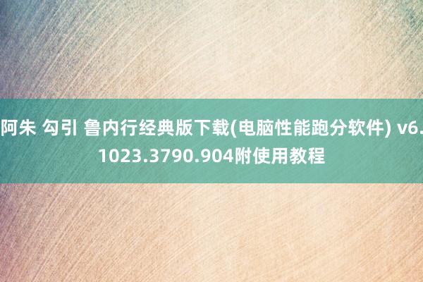 阿朱 勾引 鲁内行经典版下载(电脑性能跑分软件) v6.1023.3790.904附使用教程